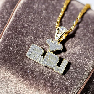 Pendentif personnalisé unisexe en argent 925 plaqué or avec diamant Moissanite, motif Pit Bull dessin animé, fermoir bling-bling, bijoux hip-hop pour rappeur - Product Image 2