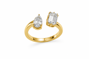 Women's Yellow Gold Lab Grown <b>Emerald</b> Cut Diamond Engagement <b>Ring</b> IGI Certified Diamond <b>Ring</b> In 10K 14K 18K Gold 925 935 <b>Silver</b> - Product Image 4