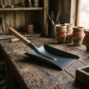 Balayette à poussière avec manche en bois, pelle à poussière en acier à haute teneur en carbone pour le nettoyage des sols de la maison, de la cuisine, du bureau - Product Image 6