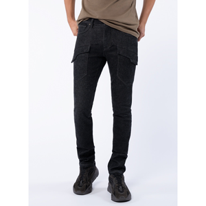 Men's Casual Vintage Slim-Fit Micro-Cut Jeans Low-Rise Wash with Stylish Stitching Fashionable Smoke-Ash Pocket Adult Shapers - Product Image 5