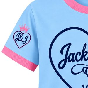 T-shirt décontracté en maille côtelée pour femmes Jack and Jill, col rond, manches courtes, coton doux, tee-shirt pour femmes, confortable à porter au quotidien, vêtements tendance - Product Image 6