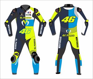 Combinaison de course en cuir une pièce pour homme, style dernier cri, en cuir véritable, pour motard - Product Image 1