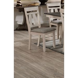 Set di 2 Sedie da Pranzo Stile Cottage, Seduta Imbottita Grigio Gesso, Struttura in Legno, Design Transizionale per Arredamento Sala da Pranzo - Product Image 3
