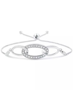 Braccialetto di diamante ovali Bolo (1/6 ct. T. w.) in argento Sterling | Macacy's - Product Image 1