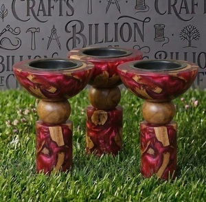 8. Brûleur d'encens Bakhoor en résine époxy artistique et bois hybride, évaporateur d'encens Oud moderne - Product Image 3