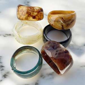 Resin Bangle Stackable Bracelets Chunky Bangle Set Of Bracelets Vintage Ladies Bracelet Gift For Her Resin Craft - Product Image 3