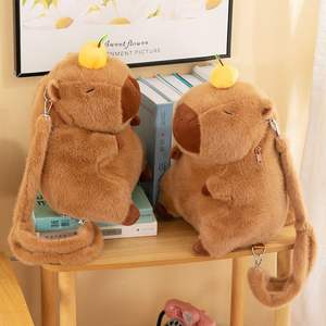Mochila de Peluche de Capibara Adorable con Correa, Súper Suave, Naranja, Juguete de Peluche, Regalo para Niños, Unisex, Algodón PP, Alivio del Estrés - Product Image 2