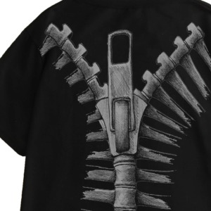 T-shirt noir pour homme à col rond, manches courtes, tricoté, uni, décontracté, en polyester/coton, écologique, coupe classique, 200 grammes, avec lettrage - Product Image 2