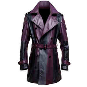 Abrigo largo para hombre estilo Neo Matrix, gabardina de invierno de cuero genuino marrón, abrigo grueso y cálido de longitud media, a la moda - Product Image 6