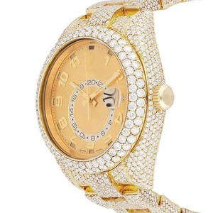นาฬิกาเงินสเตอร์ลิงแบบ Iced Out VVS พร้อมขอบหน้าปัดและสายประดับเพชร แสดงวันที่แบบอนาล็อก ขนาด 40 มม. ระบบควอตซ์ - Product Image 4