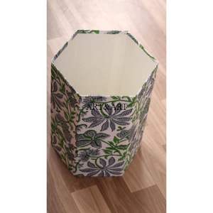 Maneras creativas de reutilizar cajas de cartón para hacer cubos de basura con estampado floral artesanal y cubo de basura de tela de algodón para uso doméstico. - Product Image 5