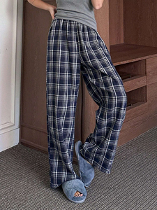 <b>Cheap</b> Flannel Plaid Long <b>Pajama</b> Pant Men's Night Winter 100% Cotton Sleep Wear Check Design Woven Plaid Bottom <b>Pajama</b> Men's Pant - Product Image 3