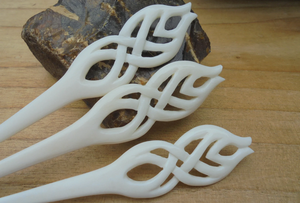 Varita para el Cabello de Hueso Pulida a Mano |   Pasador de Pelo Clásico Natural - Product Image 5