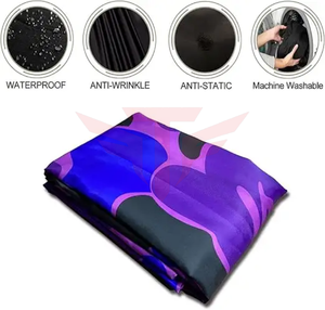 Cape de coiffure en satin camouflage violet BAPE, résistante à l'eau, pour salon de coiffure - Product Image 2