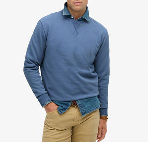 Sweat-shirts basiques pour hommes en coton mélangé, col rond, couleur marine unie, manches longues, nouvelle conception, vêtements d'hiver, OEM ODM - Product Image 2