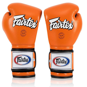 Guantes de Boxeo Fairtex de Piel de Vacuno Original Color Naranja Premium para Sparring, Competición, Muay Thai, MMA, Kickboxing, con Correa, para Gimnasio - Product Image 6