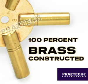 PRAZTECH® 10-in-1 Clock Winding Key Set | Dual Brass Keys Sizes 2–11 | Universal Clock Repair & Winding <b>Tool</b> - Product Image 5