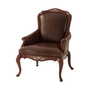 Chaise de salle à manger minimaliste en teck massif, chaise rembourrée en tissu ivoire de qualité supérieure 0304436 - Product Image 2