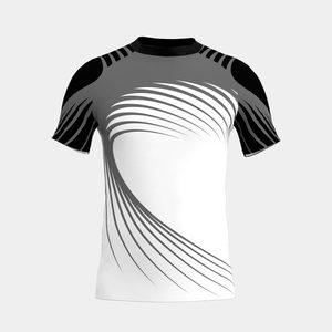 Custom Unisex Short Sleeve Rash Guard <b>Compression</b> <b>Shirt</b> Anti-UV Quick Dry Polyester/Spandex 220g Gym Fitness MMA Sportswear - Product Image 1
