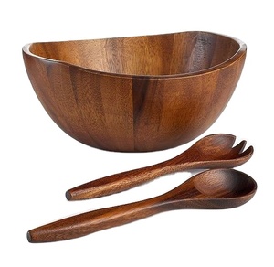 ชามไม้ทำด้วยมือเป็นมิตรกับสิ่งแวดล้อมดีไซน์หรูหราสำหรับงานปาร์ตี้วัสดุชั้นดีสำหรับผสมซุปและสลัด - Product Image 1