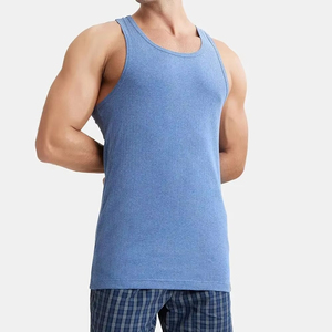 Débardeur côtelé blanc 100 % personnalisé pour homme, en coton, avec impression de logo personnalisée, polyester/coton, vente en gros - Product Image 2