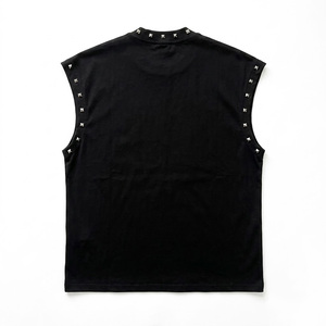 Camiseta sin mangas con estampado gráfico de diamantes de imitación personalizados, 100% algodón jersey, tela suave, estilo vintage, para uso unisex. - Product Image 2