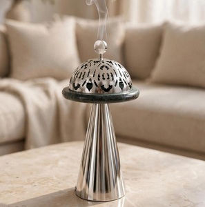 Quemador de Incienso de Lujo Moderno de Madera y Metal con Flujo Inverso, Soporte de Lujo para Bakhoor Árabe, Soporte de Lujo para Incienso Islámico - Product Image 5