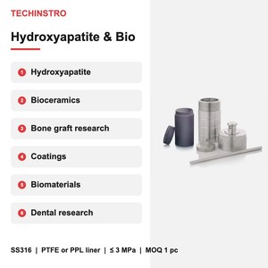 Réacteur autoclave hydrothermal pour la synthèse d'hydroxyapatite et de biocéramique, revêtement PTFE, cuve en acier inoxydable SS316, de 25 ml à 2000 ml - Product Image 5