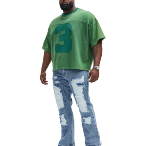 Camiseta Verde Extra Grande de Algodón para Hombre con Estampado del Número 3, Estilo Casual de Manga Corta y Cuello Redondo - Product Image 2
