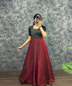 Kurti moderne Fendi brodé avec sequins et dupatta, tenue de fête, prix de gros, vêtement ethnique, coton multicolore - Product Image 3