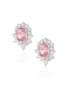 Pink Cushion Cut <b>Moissanite</b> Diamond Halo Stud <b>Earrings</b> 10K 14K 18K Gold 925 935 Sterling Silver Luxury Fine Jewelry - Product Image 4