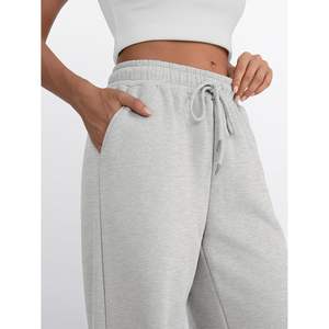 Pantalons de survêtement pour femmes taille haute personnalisés, taille XL, jambes larges, amples, décontractés, avec cordon de serrage, poches, respirants, athlétiques, évasés - Product Image 5
