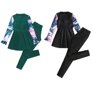 Traje de Baño para Niñas de 8 a 11 Años, con Pantalones y Protección Solar, para Natación, Playa, Piscina, Parque Acuático, Ropa de Natación Competitiva para Niños - Product Image 1