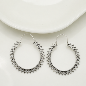 Boucles d'oreilles créoles bohèmes en laiton plaqué or, design vague argenté et doré, bijoux de mode unisexe - Product Image 5