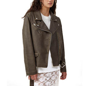 Veste en cuir pour femme en peau de mouton véritable de qualité supérieure, respirante, imperméable, nouvelle, élégante, décontractée, couleur unie, pour usage extérieur - Product Image 1