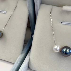 Collier Akoya Tahiti personnalisé haut de gamme de Zhuji, double rangée de perles, avec pendentif en or 18 carats, style élégant en eau de mer naturelle - Product Image 2