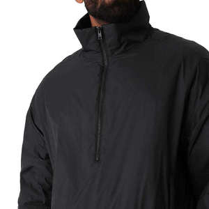 Veste coupe-vent noire pour homme à col montant, manches longues, couleur unie, décontractée, pour l'automne, coupe régulière, en polyester - Product Image 5