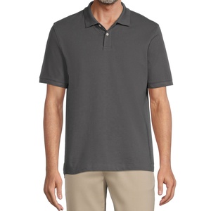 Polo d'affaires pour homme de haute qualité OEM – Polo de travail uni en coton et polyester avec logo brodé personnalisé - Product Image 2