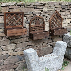 Support mural en bois pour plantes suspendues, étagère à plantes en forme d'échelle, décoration de balcon pour jardin vertical extérieur, fabriqué au Vietnam - Product Image 4