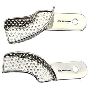 Dentadura Ortodoncia Autoclavable 2 piezas Bandeja de impresión dental lateral 5 tamaños Bandeja de acero inoxidable Impresión de acero inoxidable - Product Image 6