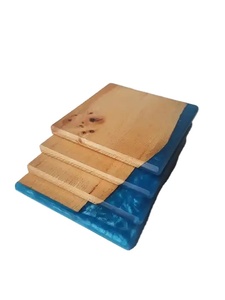 Sous-verres en résine de bois, ensemble de sous-verres en résine époxy premium et en bois massif pour la maison, le bureau et les bars - Product Image 3