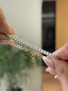 3.40 CTW Round Lab Grown Diamond Bezel Set Tennis Bracelet in 9.4g VVS-VS EF Solid Gold Anniversary <b>Gift</b> for Her - Product Image 3