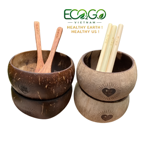 Tazas de coco/Tazas de coco al por mayor con pajitas logotipo láser grabado de alta calidad de Eco2go Vietnam - Product Image 1