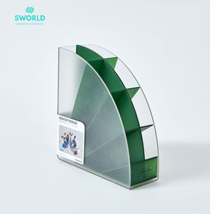 SWORLD Wholesale Desktop Storage <b>Pen</b> Holder Round Plastic Organizer SP-M422 Transparent Design <b>White</b> Color PP Factory - Product Image 4