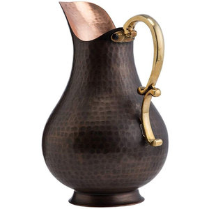 Carafe à eau en cuivre pur, durable, en métal, pour servir des boissons à la maison, lors de mariages, ou dans les hôtels. - Product Image 2