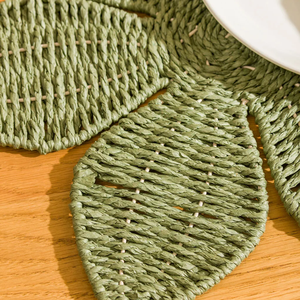 Wholesale Woven Seagrass Flower Patterned Bohemian Style Handmade Custom Color Placemats Charger <b>for</b> Party <b>Table</b> Decoration - Product Image 2