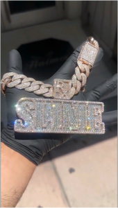 Joyería Hip Hop, Colgante Personalizado con Nombre, Colgante con Letra de Diamante Moissanite VVS - Product Image 2