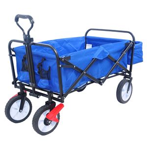 Carrello da spiaggia per il campeggio da giardino con carrello pieghevole a colori blu - Product Image 1