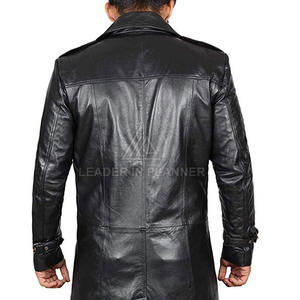 เสื้อโค้ทหนังผู้ชายสีพื้นเรียบง่าย สวมใส่สบายในฤดูหนาว รุ่นใหม่มาแรง ราคาประหยัด แฟชั่นเสื้อโค้ทหนังสำหรับผู้ชาย - Product Image 4