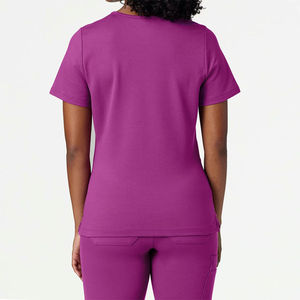 Ensemble de tenues médicales en gros : Haut col en V et pantalon jogger extensible - Product Image 3
